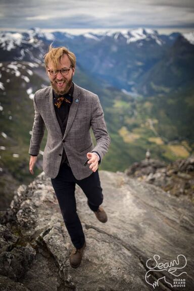Dara dancing on a mountain in Norway